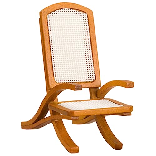 KICHOUSE Miniaturmöbel Stuhl Modell für Puppenhaus Rattan Design Dekoration für Miniaturpuppenhaus Zartes für Vintage Realistische Reproduktion von KICHOUSE