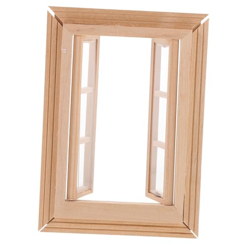 KICHOUSE Minifenster Mini-fensterrahmen 1:12 Möbel Miniatur-puppenhausfenster Mini-puppenhausfenster Puppenhausdekoration Aus Holz Fenster-puppenhaus- Miniaturmöbel Hölzern von KICHOUSE