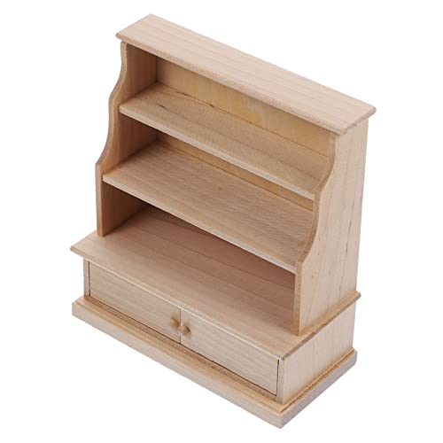 KICHOUSE Möbel Kinder Sie Schubladenschrank Miniatur Spielen für Puppenhaus Bücherregal Schrank Tun Küchenschrank Unfertige Würden Hausschrank Aufbewahrungsstall von KICHOUSE