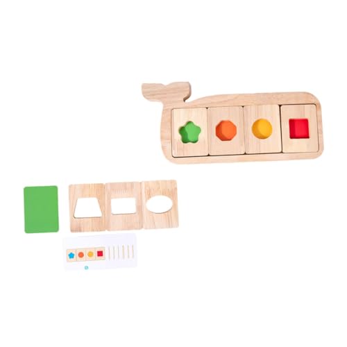 KICHOUSE Pädagogisches Holzspielzeug 1 Set Wal Geometrisches Puzzle Stapelspielzeug Für Jungen Und Mädchen Für Die Kognitive Entwicklung des Babys Formenlernen von KICHOUSE