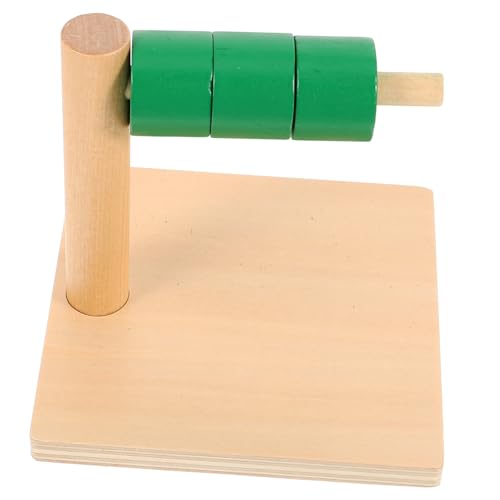KICHOUSE Montessori holzspielzeug für Toys for holzspielsachen Kreatives Scheiben auf horizontalem Dübel Kinderscheiben auf horizontalem von KICHOUSE