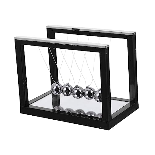 KICHOUSE Newton Schwingt Den Ball Newton-pendelkugeln Newtons Cradle Balance Bälle Desktop- Wissenschaftliche Gadgets Pendeldekoration Pendelkugeln Schwingen Plastik Black von KICHOUSE