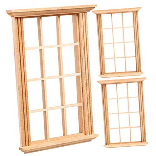 KICHOUSE Ornamente Miniaturmöbel für Basteln Handwerk Miniaturzubehör Holzfenster für Puppenhaus Puppenhausdekoration Fensterdekor Miniaturfenster Minifenster Minifensterrahmen KICHOUSE Ornamente Miniaturmöbel für Basteln Handwerk Miniaturzubehör Holzfenster für Puppenhaus Puppenhausdekoration Fensterdekor Miniaturfenster Minifenster Minifensterrahmen von KICHOUSE
