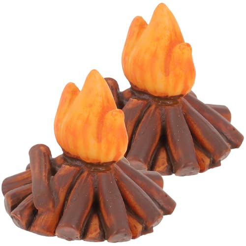 KICHOUSE 2pcs Gefälschte Miniatur Feuerstelle Puppe Lagerfeuer Miniatur Modell Camp Für Puppenhaus Camping Decor von KICHOUSE