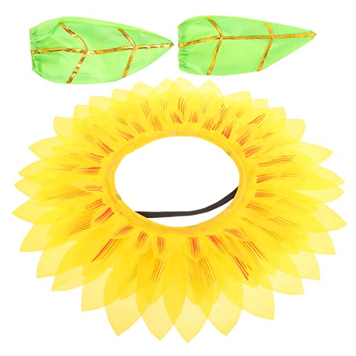 KICHOUSE Performance Kleidung Seidentuch Blumenkopfbedeckung Niedlich Kostüm Kopfbedeckung Foto der Lustiges Gelbe Sonnenblumenkopfbedeckung Kind Blumenkostümzubehör Sonnenblumenhut von KICHOUSE