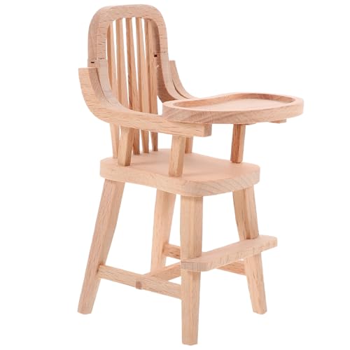 KICHOUSE Puppenhochstuhl Puppen Miniaturstuhl Haushochstuhl Miniatur Ausminiatur Für Stuhlspielzeug Puppenhaus Puppenmöbel Für Modelle Babystuhl Kinder Möbelzubehör Hochstuhl Schreibtischstuhl von KICHOUSE