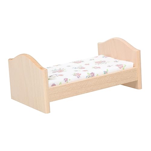KICHOUSE Puppenhaus Bett aus Holz Simulation Bett für Kinderzimmer Kreatives Fantasie und Geschicklichkeit von KICHOUSE