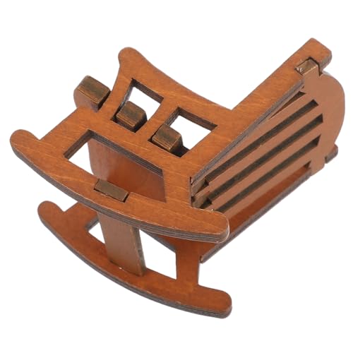 KICHOUSE Puppenhaus Holz Schaukelstuhl Vintage Mini Strandstuhl Deko Möbel Exquisites Miniaturmöbel für Puppenhaus Dekoration Charmantes Europäisches Design KICHOUSE Puppenhaus Holz Schaukelstuhl Vintage Mini Strandstuhl Deko Möbel Exquisites Miniaturmöbel für Puppenhaus Dekoration Charmantes Europäisches Design von KICHOUSE