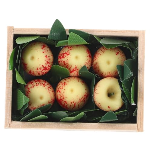 KICHOUSE Puppenhaus Miniatur Obstkiste mit Apfelmodell Leichtes Detailreiches Küchendekor für Puppenzubehör Geeignet für Mini-lebensmittelgeschäfte und Ländliche Dioramen KICHOUSE Puppenhaus Miniatur Obstkiste mit Apfelmodell Leichtes Detailreiches Küchendekor für Puppenzubehör Geeignet für Mini-lebensmittelgeschäfte und Ländliche Dioramen von KICHOUSE
