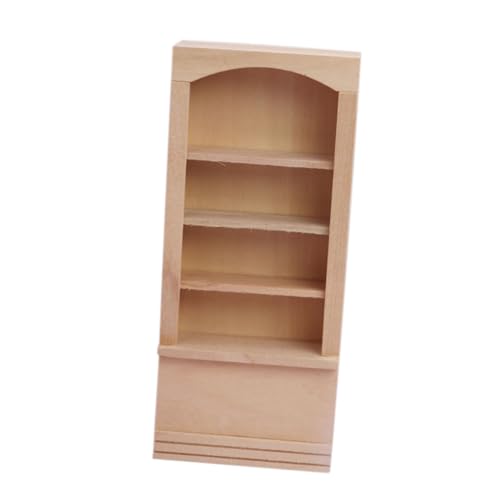 KICHOUSE Puppenhaus Möbel Mini Holzregal für DIY Puppenhaus Zubehör Stilvolle Miniaturmöbel Geschenkidee von KICHOUSE