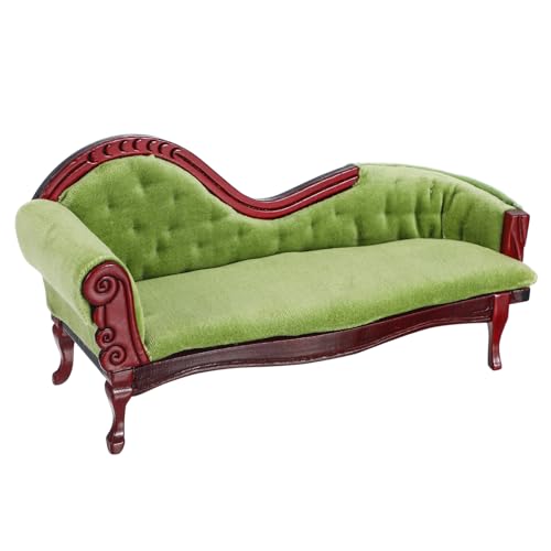 KICHOUSE Puppenhaus-mini-chaisecouch-Ornamente Miniatur -Vintage -Sofa Mini-Sofa-Modell 1: 12 Miniaturmöbel Spielhaus Möbel Puppenhaus Couch Zubehör Mini-puppenstubensofa Birke von KICHOUSE