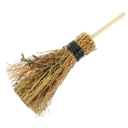KICHOUSE Puppenhausbesen Hängedekoration Miniature Artificial Straw Brooms with Branches Straw Hexenbesenanhänger Doll House Decors Craft Decoration Witches Accessory for Costume Cosplay von KICHOUSE
