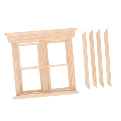 KICHOUSE Puppenhausmöbel Stellen Miniaturszene Spielenzubehör Fensterrahmen Miniaturfenster Maßstab Sie Sich Holzfenster Fotografie das Miniatur Handwerk Requisiten vor im Puppenhausfenster von KICHOUSE