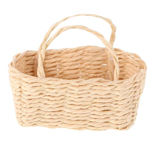KICHOUSE Rattan Korb für Puppenhaus Realistischer Eierkorb Tragbar und Vielseitig für Kreative Miniaturszenen und Zubehör für Dollhouse und Fotografie von KICHOUSE