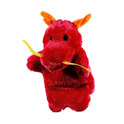 KICHOUSE Roter Drachen Handpuppe aus Plüsch für Fördert Vorstellungskraft und Interaktives Spiel Sicher und Bequem für Geschichtenerzählen von KICHOUSE