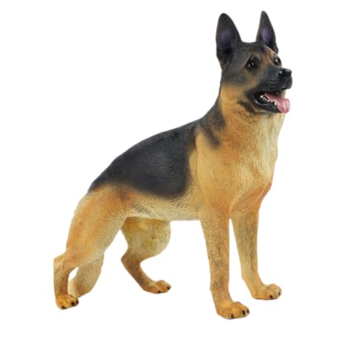 KICHOUSE Schäferhund Figur Realistische Hundefigur aus Pädagogisches Hundemodell für Dekoration und Perfektes für Hundeliebhaber und Vielseitig Einsetzbar von KICHOUSE
