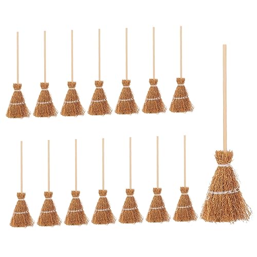 KICHOUSE Miniatur-hausbesen- 15-teiliges Besen-Ornament Starke Haltbarkeit Für Miniatur-reinigungsbesen von KICHOUSE