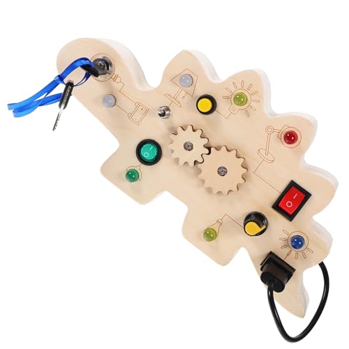 KICHOUSE Sensorisches Montessori für Dinosaurier LED Beschäftigungsbrett Frühkindlichen Entwicklung Sicheres und Unterhaltsames Lernspielzeug für Kleinkinder Ab von KICHOUSE