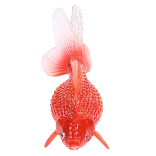 KICHOUSE Simulation Eines Goldfischspielzeugs Fisch-badespielzeug Aquarium Lebender Fisch Klein Winzige Figuren Qualle Goldfischfutter Mini-fischfiguren Seetang Fisch Lampe Abs Rot von KICHOUSE