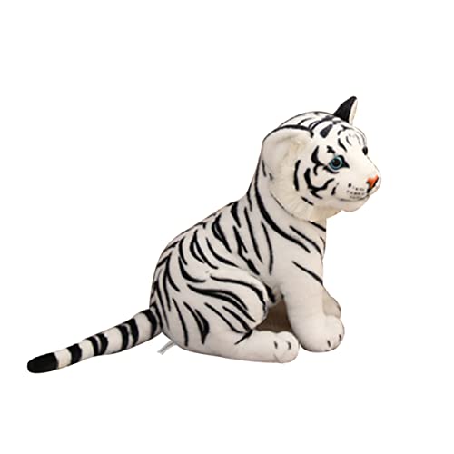 KICHOUSE Simulation Tigerpuppe Plüsch-Tiger-Puppe Tigerverzierung Puppe in Tierform Geschmeidige Tigerpuppe Tiger- Lustige Tigerpuppe Plüsch-Tiger- Weiß Pp Baumwolle von KICHOUSE