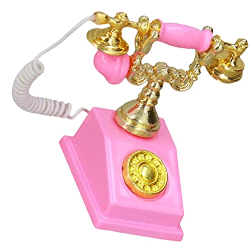 KICHOUSE Simuliertes Telefon Retro-Telefon kleines Mini-Telefon Mini-Sachen Miniatursachen Telefonmodelle Puppenhaus-Miniaturtelefon altes Telefon Zinklegierung Rosa KICHOUSE Simuliertes Telefon Retro-Telefon kleines Mini-Telefon Mini-Sachen Miniatursachen Telefonmodelle Puppenhaus-Miniaturtelefon altes Telefon Zinklegierung Rosa von KICHOUSE