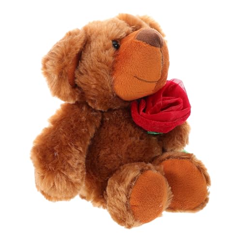 KICHOUSE Süßer Plüschbär Mit Rosen Für Valentinstag Kuscheltier Tiefbraun Für Oder Romantisches Für Geburtstage Und Besondere von KICHOUSE