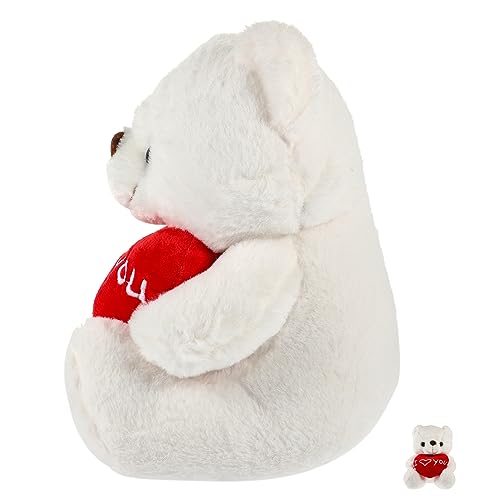 KICHOUSE Teddybär Geschmeidige Kuscheltiere Valentinstag Entzückendes Tierspielzeug Bär Umarmen Zum Valentinstag Süße Kuscheltiere Weiß Pp Baumwolle von KICHOUSE