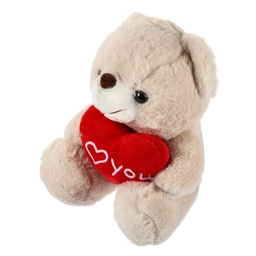 KICHOUSE Teddybär Valentinstag ausgestopftes Bärenspielzeug entzückendes Tierspielzeug Valentines Weichspielzeug Valentinstag Umarmung Tiere Plüsch Beige von KICHOUSE