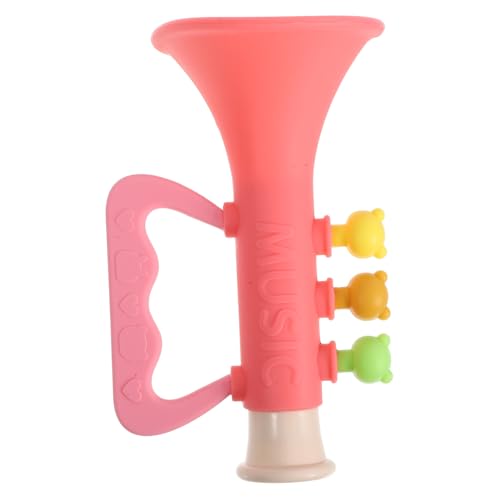 KICHOUSE Trompete Outdoor Kleine Trompete Partyhorn Musikalisches Instrument Spiel jubelnde Spielzeuge Stadion Horn tragbares Hornspielzeug Plastik rot von KICHOUSE