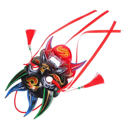 KICHOUSE Vintage Chinesische Maske Handbemalte Volkstheater Maske für Cosplay Halloween und Maskerade Party Universelles Accessoire für Feste und Kulturelle Events von KICHOUSE