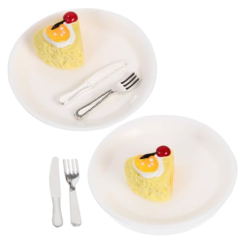 KICHOUSE Vorgetäuschtes Küche Lebensmittel Decor Miniaturtell Puppe Dekoration Gebäck Tischdekoration Teller DASS als so Dessert Food Play Miniatur Modell für Puppenhaus Tun Spielzeug Cake von KICHOUSE