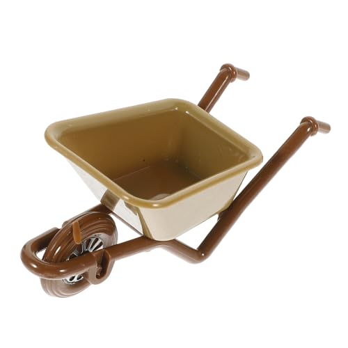 KICHOUSE Warenkorb-Modell Mini-Push Winzig Miniatur-schubkarre Mini-schubkarre Schlüssel Wagen Modell-Miniatur- Kleines Trolley-Modell Miniaturkarrenspielzeug Miniaturen Abs Brown von KICHOUSE
