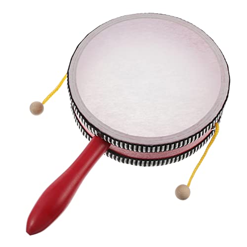KICHOUSE Wellentrommel Lernspielzeug für Kleinkind Percussion spielzeuge pädagogische Rasseltrommel leichte Rasseltrommel Pädagogische Handtrommel für Musikinstrument Holz rot von KICHOUSE