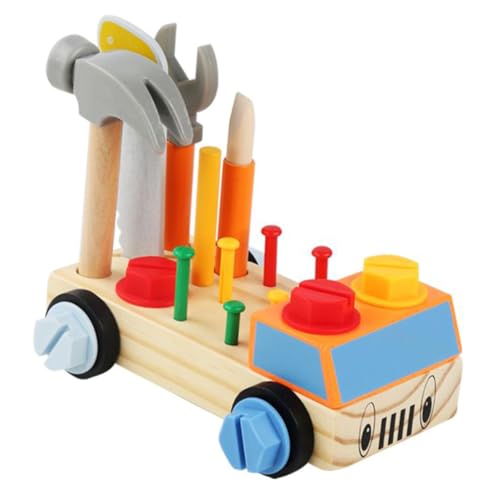 KICHOUSE Werkzeugauto für Montessori Holzspielzeug mit Schraubendreherbrett Feinmotorik und Kommunikation Sicher und Kreativ für Vorschulkinder KICHOUSE Werkzeugauto für Montessori Holzspielzeug mit Schraubendreherbrett Feinmotorik und Kommunikation Sicher und Kreativ für Vorschulkinder von KICHOUSE