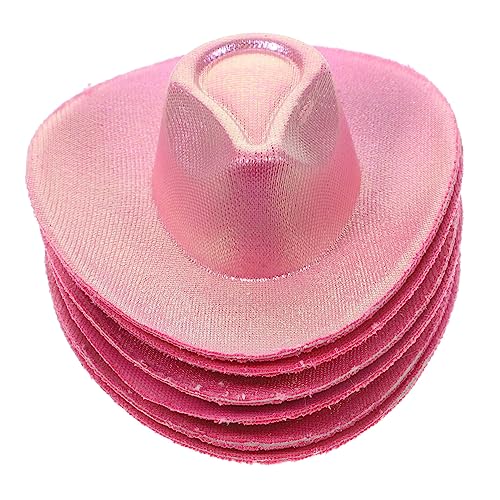 KICHOUSE Winzige Kunstleder Partykleid Winzige Winziger Cowgirl Puppenmütze Hut aus Hüte für Kappen Miniatur Handwerk Puppenhaus Cowboyhut Partygeschenke Disco Cowboyhüte Orament Puppen von KICHOUSE