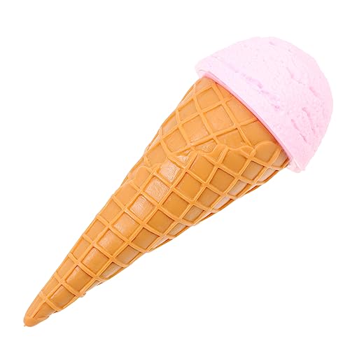 KICHOUSE gefälschte Eistüten Eiscreme -Kegelprobe simuliertes Eisdekor Eiscrememodell Künstliche Eisdekoration künstliche Eiskegel Eisdiele Plastikeis Modell Einer Eistüte PVC Rosa von KICHOUSE