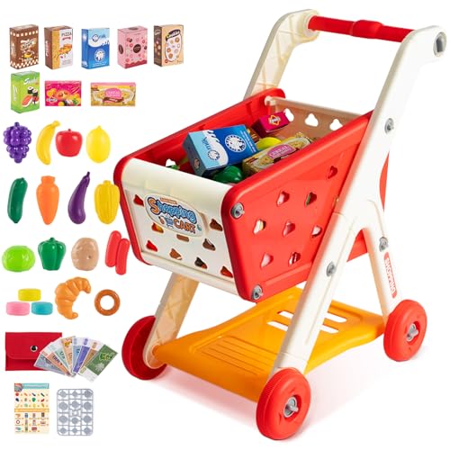 KidEwan Obstladen Einkaufswagen für Kinder mit Spielgeld von KID E WAN