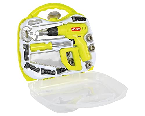KID-OBY - Werkzeugkoffer 16tlg. komplett - Säge, elektrische Bohrmaschine, Schraubendreher... - Bastelspielzeug Kind Realistisch - Nachahmungsspiel ab 3 Jahren - 813092 KID-OBY - Werkzeugkoffer 16tlg. komplett - Säge, elektrische Bohrmaschine, Schraubendreher... - Bastelspielzeug Kind Realistisch - Nachahmungsspiel ab 3 Jahren - 813092 von KID-OBY