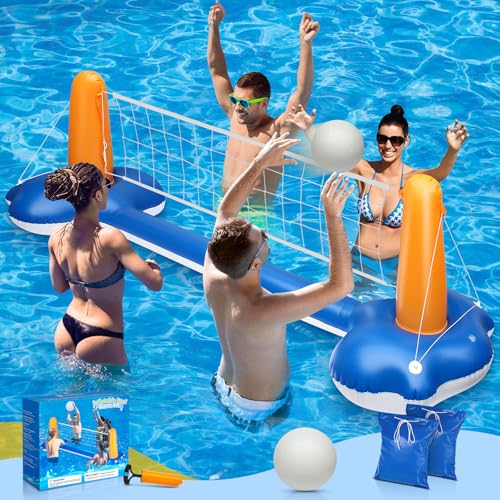 KIDDITOY 299.7 cm Pool Volleyball Set - Aufblasbarer Volleyballplatz mit 2 Gewichtssäcken, Upgraded PVC Ball & Pumpe - Lustige Poolspiele für Erwachsene & Familie | Sommer Party Geschenk für alle KIDDITOY 299.7 cm Pool Volleyball Set - Aufblasbarer Volleyballplatz mit 2 Gewichtssäcken, Upgraded PVC Ball & Pumpe - Lustige Poolspiele für Erwachsene & Familie | Sommer Party Geschenk für alle von KIDDITOY