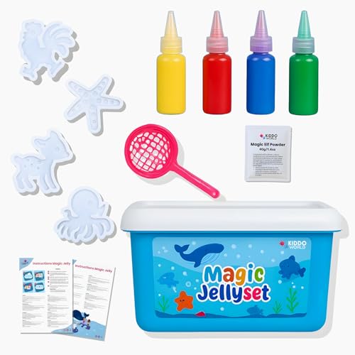 Kiddo World 3D Magic Water Aqua Gel. Wassertiere Selber Machen. Magisches Wasser Gel für Kinder. 4 Farben, 4 Förmchen, 1 Spatel Kiddo World 3D Magic Water Aqua Gel. Wassertiere Selber Machen. Magisches Wasser Gel für Kinder. 4 Farben, 4 Förmchen, 1 Spatel von KIDDO WORLD