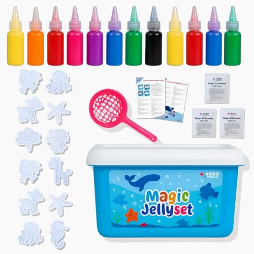 Kiddo World 3D Magic Water Jelly. Magisches Gelee mit Förmchen. Elfen-Wassergel-Spaß für Kinder zum Selbermachen. 12 Farben, 12 Förmchen, 1 Spatel Kiddo World 3D Magic Water Jelly. Magisches Gelee mit Förmchen. Elfen-Wassergel-Spaß für Kinder zum Selbermachen. 12 Farben, 12 Förmchen, 1 Spatel von KIDDO WORLD