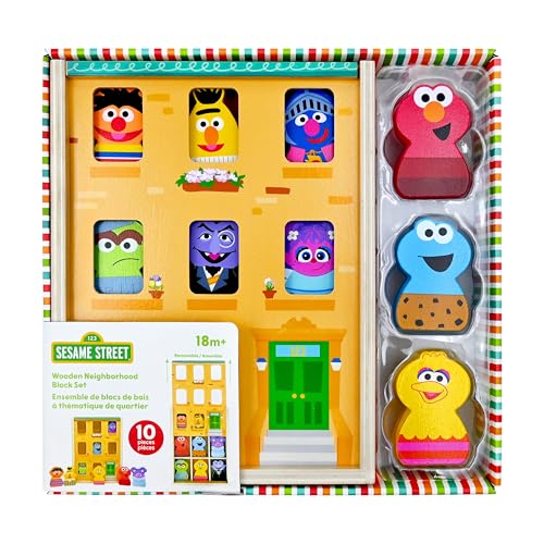 Kids Preferred Sesamstraße Holz Nachbarschaft Block Set mit Aufbewahrungskoffer von KIDS PREFERRED