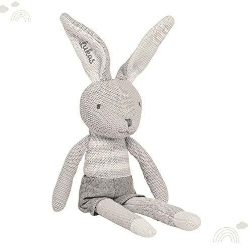 KIDSLINO Kuscheltier Hase Joey grau, Geschenk zur Geburt, Geburtstagsgeschenk Jungen, personalisierbar KIDSLINO Kuscheltier Hase Joey grau, Geschenk zur Geburt, Geburtstagsgeschenk Jungen, personalisierbar von KIDSLINO