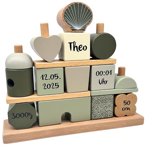 KIDSLINO Steckspiel Haus Olive I Geschenk zur Geburt personalisiert I Holzspielzeug I Personalisierte Geschenke Baby I Label-Label I Steckspielzeug mit Name & Geburtsdaten KIDSLINO Steckspiel Haus Olive I Geschenk zur Geburt personalisiert I Holzspielzeug I Personalisierte Geschenke Baby I Label-Label I Steckspielzeug mit Name & Geburtsdaten von KIDSLINO