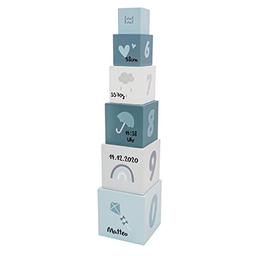 KIDSLINO Stapelwürfel blau | Label Label | Babygeschenk personalisierbar KIDSLINO Stapelwürfel blau | Label Label | Babygeschenk personalisierbar von KIDSLINO
