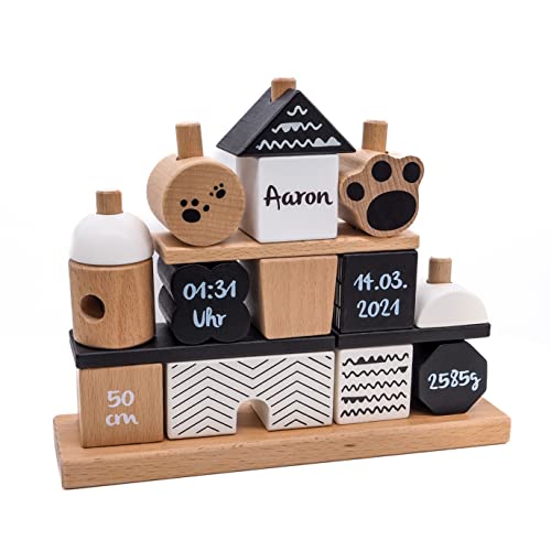 Steckspiel Haus schwarz-weiß I Personalisierbares Geschenk zur Geburt I Handmade Holzspielzeug I Personalisierte Geschenke Baby I Label-Label I Stapelturm mit Name & Geburtsdaten Steckspiel Haus schwarz-weiß I Personalisierbares Geschenk zur Geburt I Handmade Holzspielzeug I Personalisierte Geschenke Baby I Label-Label I Stapelturm mit Name & Geburtsdaten von KIDSLINO