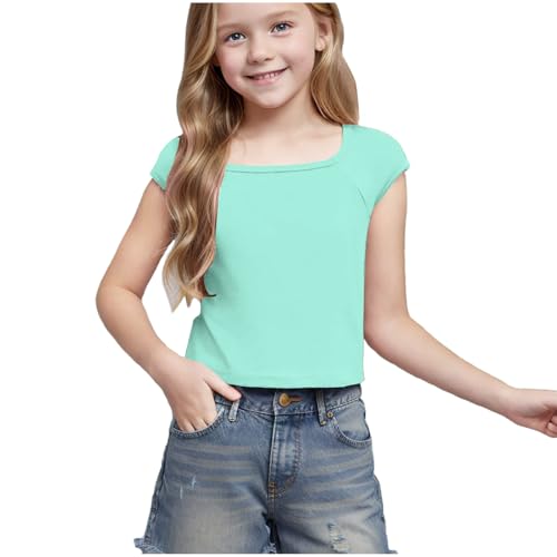 All My Orders Clothes Mädchen 13–14 Jahre, einfarbiges Oberteil, lässig, leicht, quadratischer Ausschnitt, Basic, bauchfrei, stilvoll, schmale Passform, superweiche, bequeme Blusen, kurze Ärmel, Sport All My Orders Clothes Mädchen 13–14 Jahre, einfarbiges Oberteil, lässig, leicht, quadratischer Ausschnitt, Basic, bauchfrei, stilvoll, schmale Passform, superweiche, bequeme Blusen, kurze Ärmel, Sport von KIDSZJA