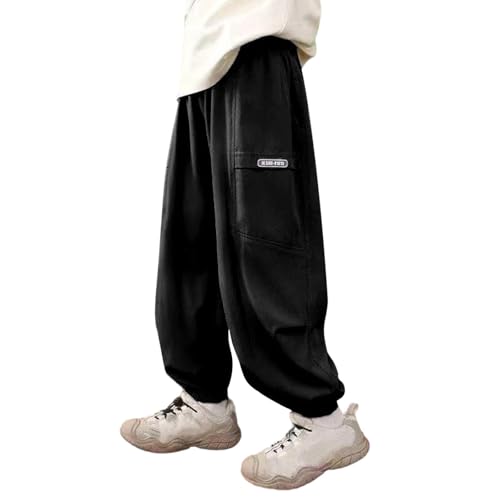 Cargohose für Kinder, elastische Taille, schnelltrocknende Hose, Trekking, Sport, Spiele, Fallschirm-Trainingshose, cool, einfarbig, Baggy, Manschetten, Knöchel, Baggy-Jogger, athletische Sweathose Cargohose für Kinder, elastische Taille, schnelltrocknende Hose, Trekking, Sport, Spiele, Fallschirm-Trainingshose, cool, einfarbig, Baggy, Manschetten, Knöchel, Baggy-Jogger, athletische Sweathose von KIDSZJA