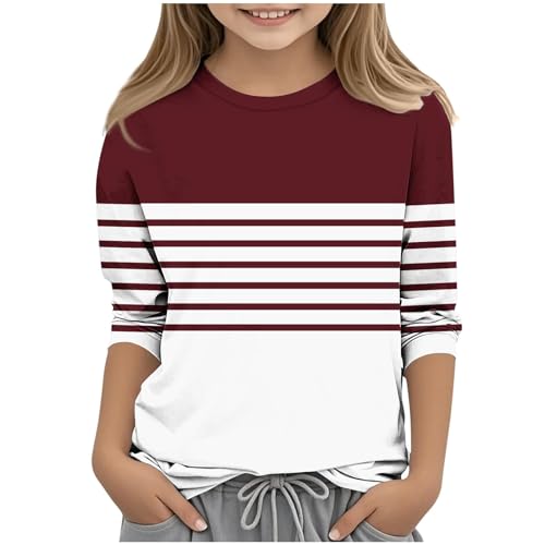 England-T-Shirt für Mädchen, lange Tunika, Kleidung, atmungsaktiv und leicht, lockere Passform, Oberteil für Teenager, Rundhalsausschnitt, gestreift, stilvoll, weiche Baumwolle, lässige Blusen, 3/4 England-T-Shirt für Mädchen, lange Tunika, Kleidung, atmungsaktiv und leicht, lockere Passform, Oberteil für Teenager, Rundhalsausschnitt, gestreift, stilvoll, weiche Baumwolle, lässige Blusen, 3/4 von KIDSZJA