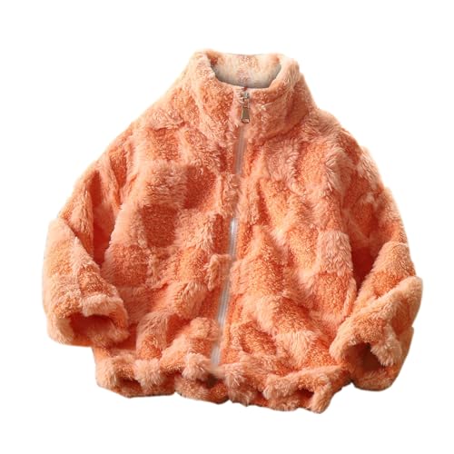 Fleece-Jacke für Kinder, Mädchen, Winter, Kunstfell, Gittermuster, warmer Sherpa-Plüschmantel, Kinder-Strickjacke mit Reißverschluss, Herbst, Winter, warme Oberbekleidung, Schule Fleece-Jacke für Kinder, Mädchen, Winter, Kunstfell, Gittermuster, warmer Sherpa-Plüschmantel, Kinder-Strickjacke mit Reißverschluss, Herbst, Winter, warme Oberbekleidung, Schule von KIDSZJA
